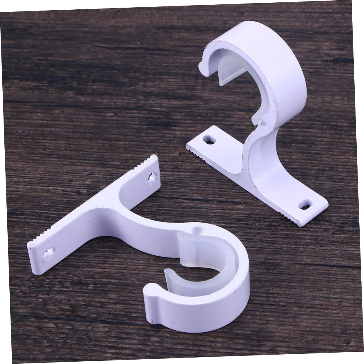 Support de Rideau en Alliage D’aluminium Blanc 2 Pièces, Fixation Murale