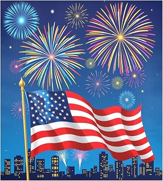 American Flag Patriotic Dishwasher Magnet Cover Independence Day 4th July Firework Magnetic Sticker Dish Washer Door Panel Cover Fridge Appliance Magnet Decal Sheet Kitchen Decor 23x26 inch