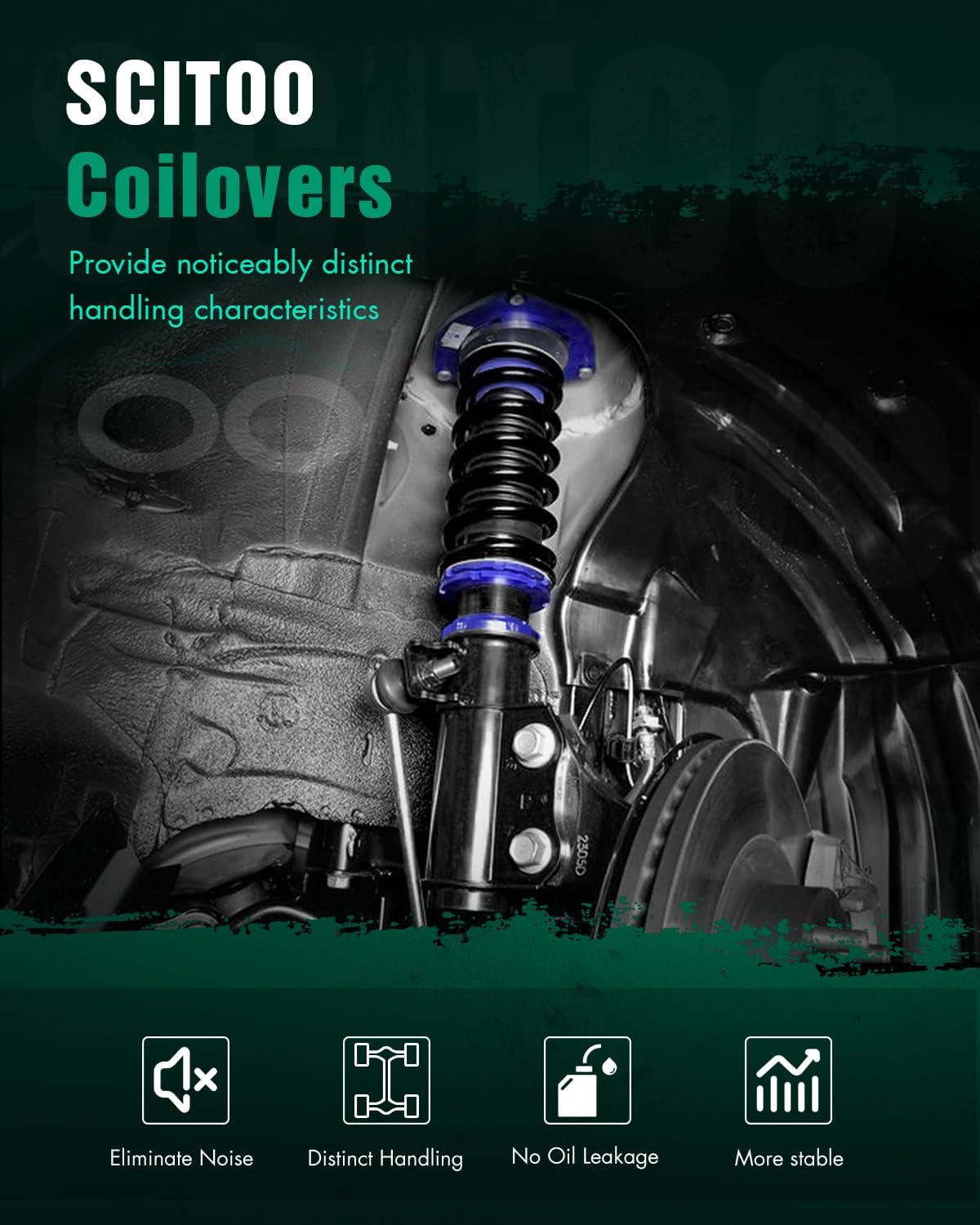 Coilover Suspensions Shock Struts Kits Assembly SCITOO Full Set Shocks Struts Kits fit for 2006 2007 2008 2009 2010 2011 for Honda Civic - Blue