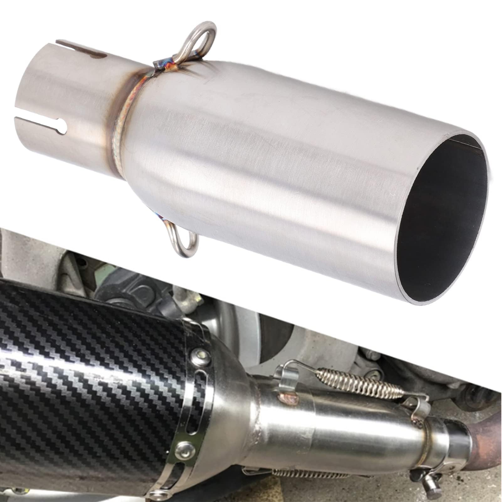 EVGATSAUTO Tuyau de Liaison Intermédiaire D'échappement de Moto, Réaménagement du Tube Intermédiaire D'échappement pour BEVERLY 125 300 MP3 125 250 300 LT X10 125