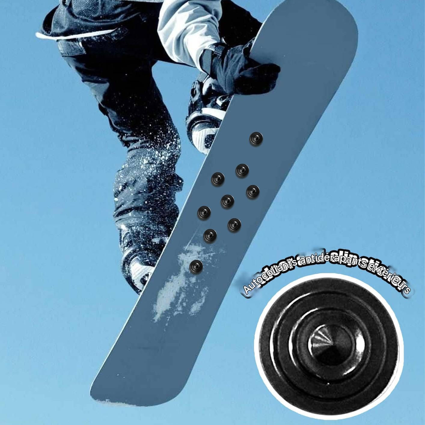 Pad Da Snowboard | 9 Pezzi Antiscivolo per Snowboard con Coni Di Trazione | Allenamento per Sport invernali Uomini Donne