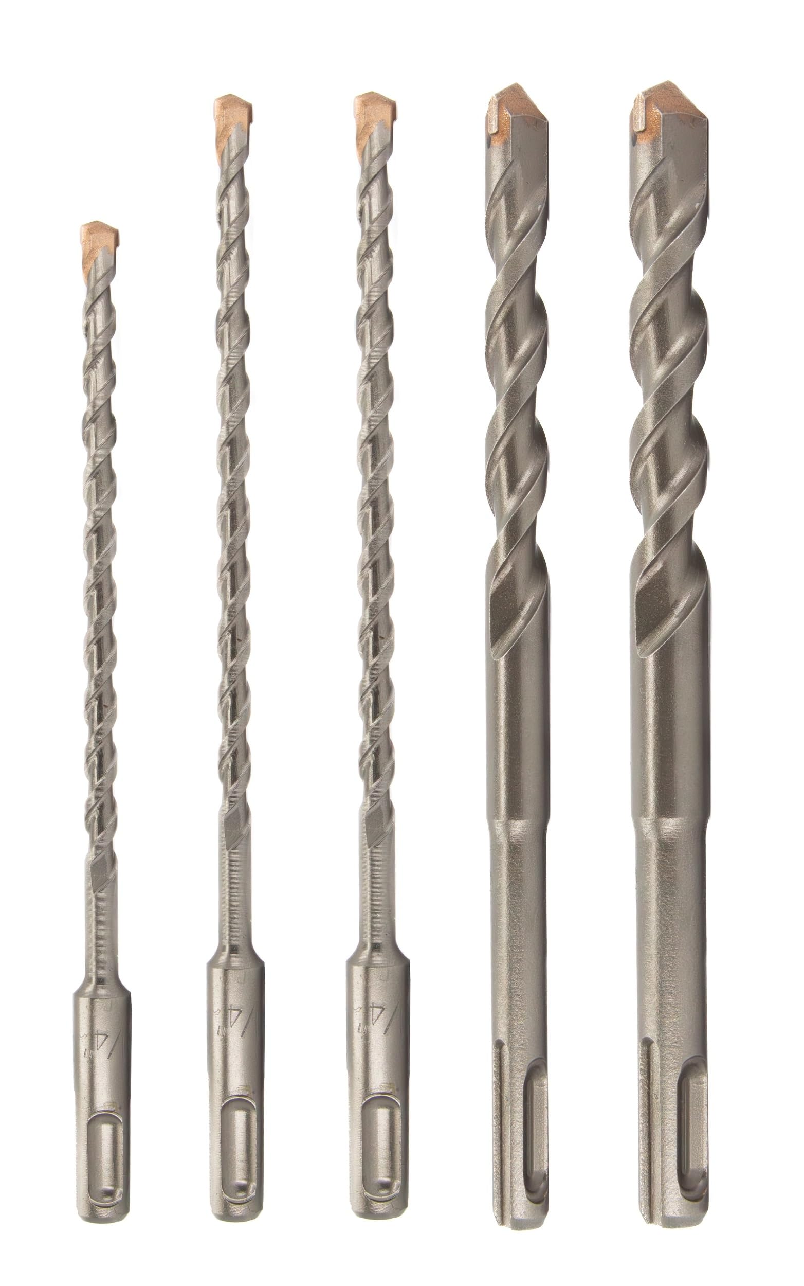 Drill America Juego de 5 brocas SDS para martillo de punta cruzada (1/10.2 cm - 1/5.1 cm), serie SDS4F