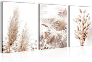 Novart FERTIG ZUM AUFHÄNGEN - Wandbilder Set Boho Style - Beige Bild XXL Wohnzimmer N008935a,30x40 cm - 3Bilder