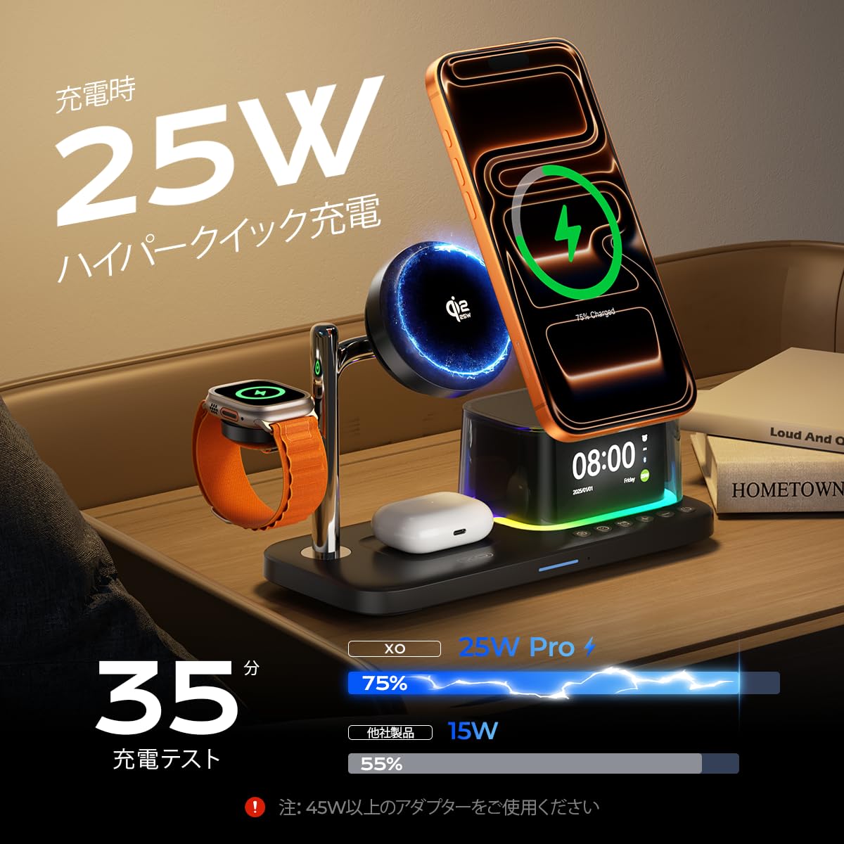 Amazon.co.jp: 5in1ワイヤレス充電器【Qi2.2急速充電+瞬間冷却 】25W