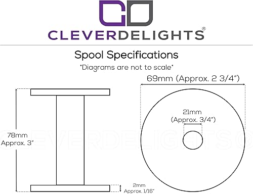 Miniatura 2 de CleverDelights - Paquete de 16 carretes de plástico blanco de 3 pulgadas - Carretes vacíos - Cuerda de alambre para manualidades