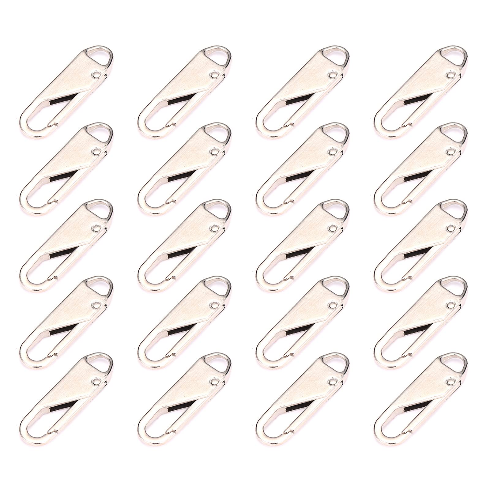 Buxuaaaa 20Pcs / Pack Zipper Slider Puller Zipper Repair Kit Metal Head Pull Slider Pull Tabs for Bag Replacement for Travel Bag Suitcase Luggage Jackets Backpacks Clothes Pant Sewing Craft