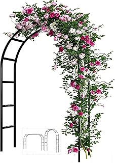 Adorox 7.8ft Garden Arch Trellis for Climbing Plants, Metal Arch Frame, ...