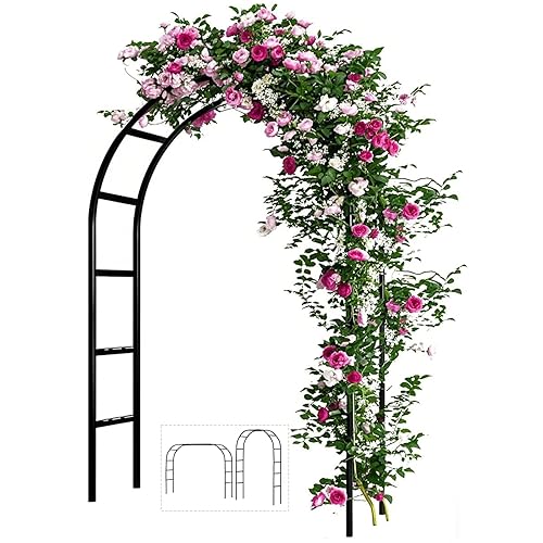 Adorox 7.8ft Garden Arch Trellis for Climbing Plants, Metal Arch