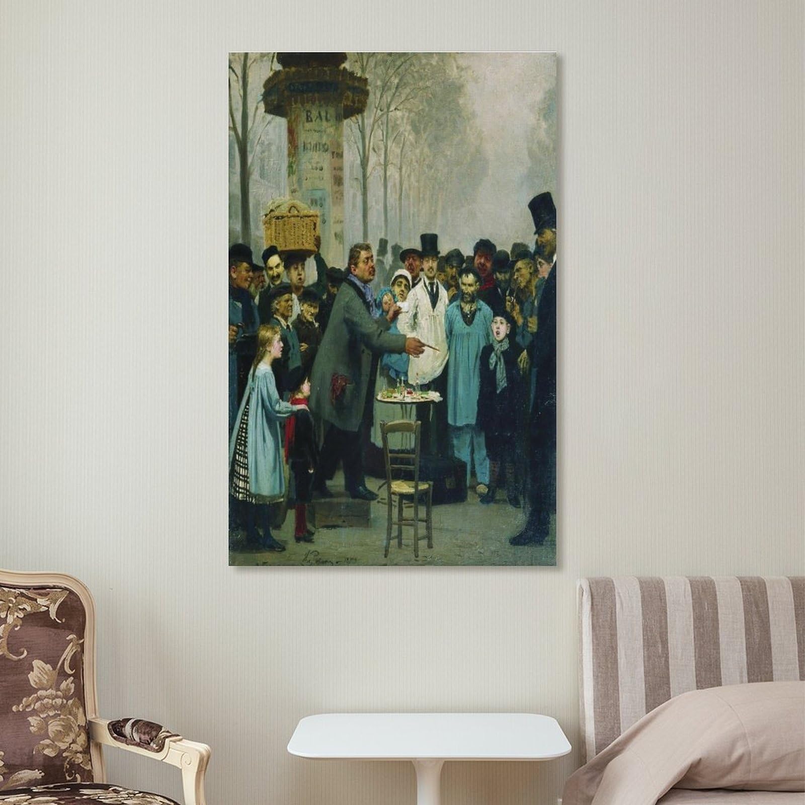 Maler, Ilya, Repin-Meisterwerk, Maler, Ilya, Repin-Meisterwerk, ein Neuheits-Verkäufer in Paris, Poster, Poster, Gemälde, Leinwand, Wandkunst, Rollbild, Druck, Wohnzimmer, 60 x 90 cm
