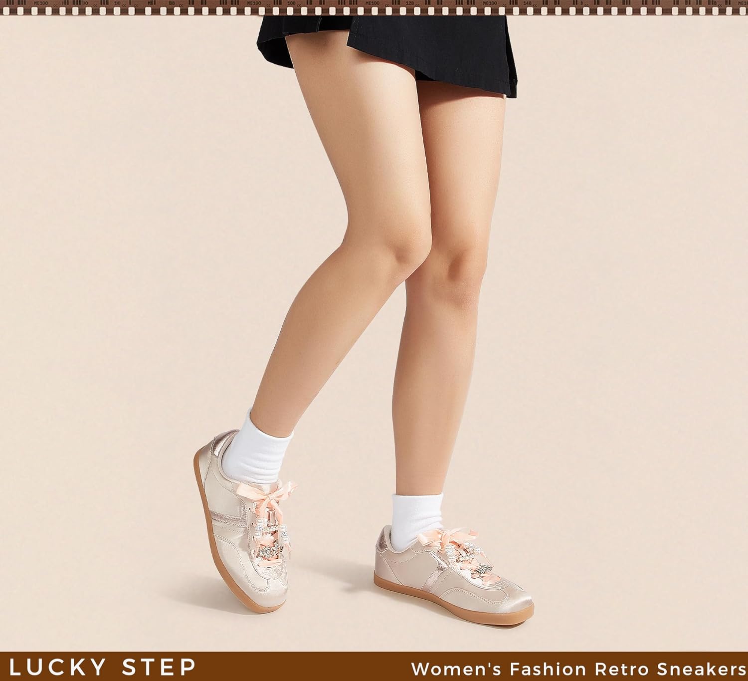 LUCKY STEP Women's Fashion Retro Sneakers Casual Trendy Walking Shoes Non Slip Comfortable Classic Running Sneaker - Image 9