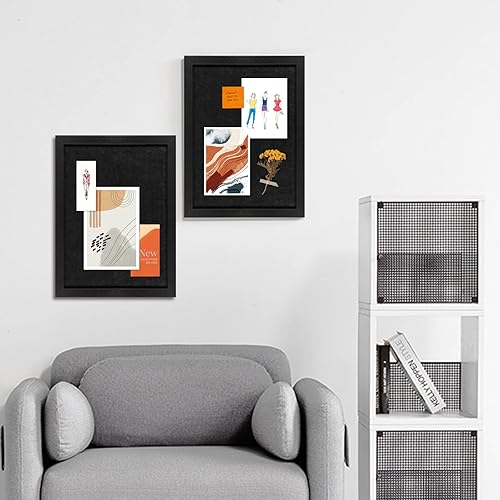 Miniatura 5 de Tablero de anuncios de corcho, marco negro, tableros de corcho para paredes con fieltro, tablero decorativo para colgar en casa, escuela, oficina,