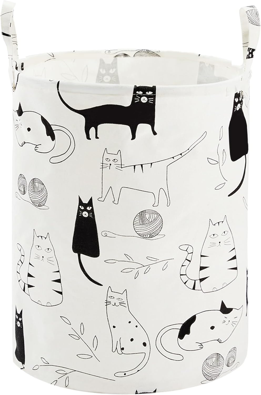 TECHMILLY Large Storage Basket for Girls and Boys, Collapsible Laundry Hamper with Long Handles, Toy Bins for Nursery, Kids Room Décor (Pink Elephant, 2 Pack)