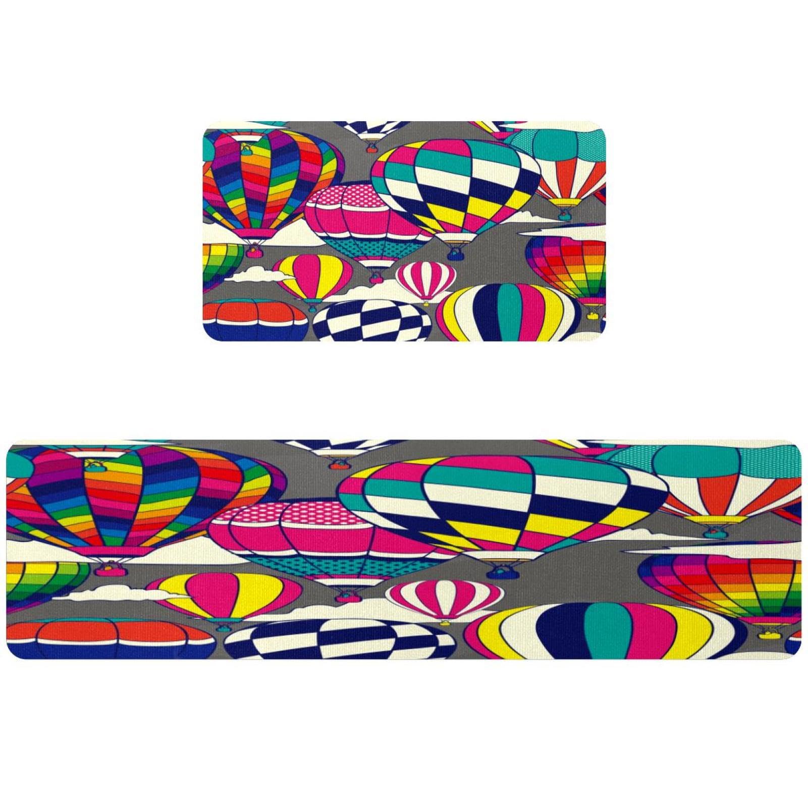 Tapis de cuisine montgolfière coloré pour couloir et buanderie