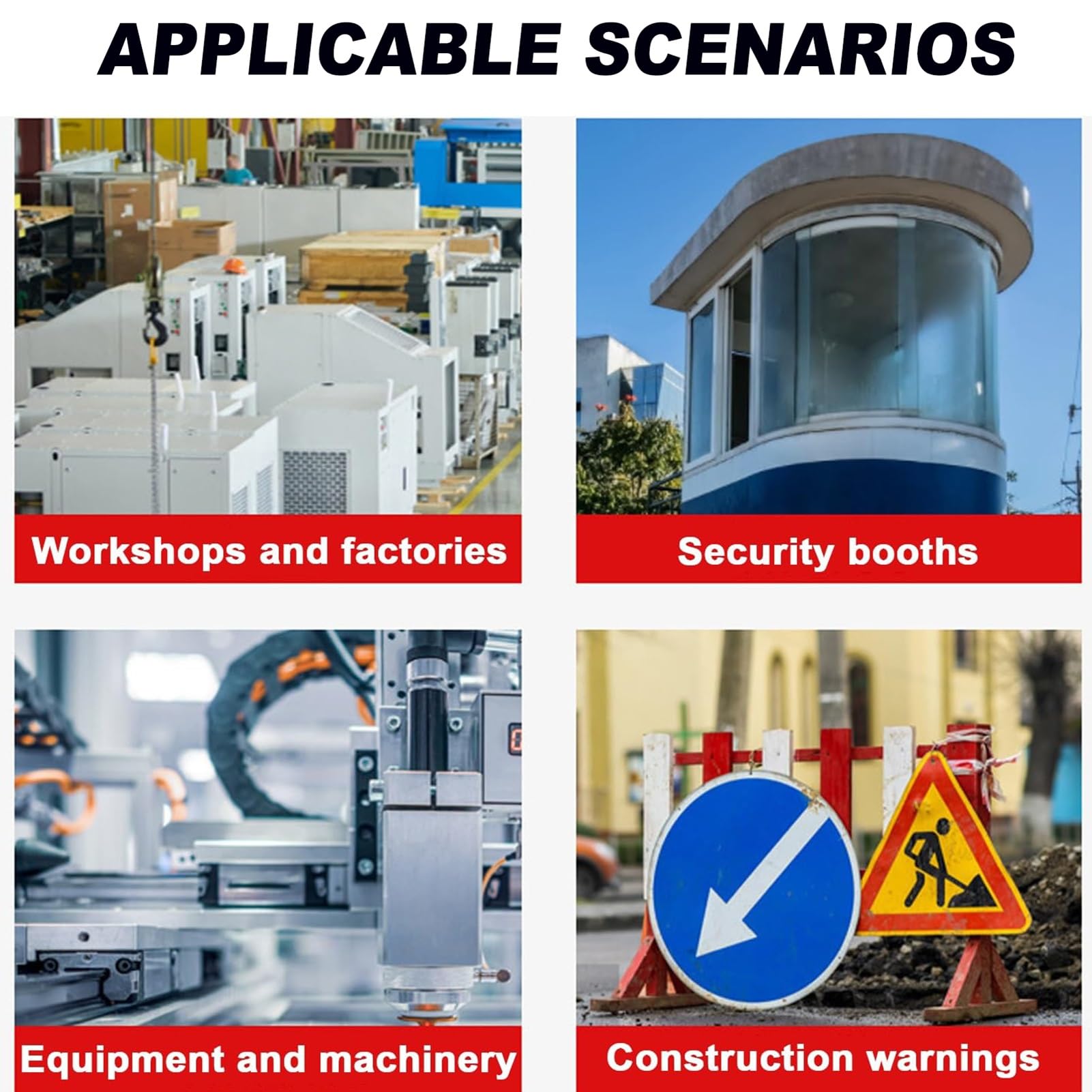 Sirena de alarma industrial con bocina fuerte y luz estroboscópica LED, IP55 impermeable para seguridad en fábricas, terminales y hogares