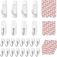 Vista 1 de 24 Hooks for Hanging Variety Pack, Adhesive Wall Hooks Heavy Duty with 24 Stirps,no Damage Large midium Small Sticky Utility Hooks for