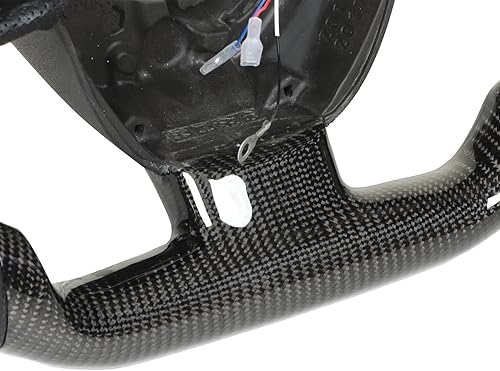 Miniatura 8 de Volante LED, repuesto para volante, costuras rojas brillantes, parte inferior plana de fibra de carbono para A4 A5 A6 A8