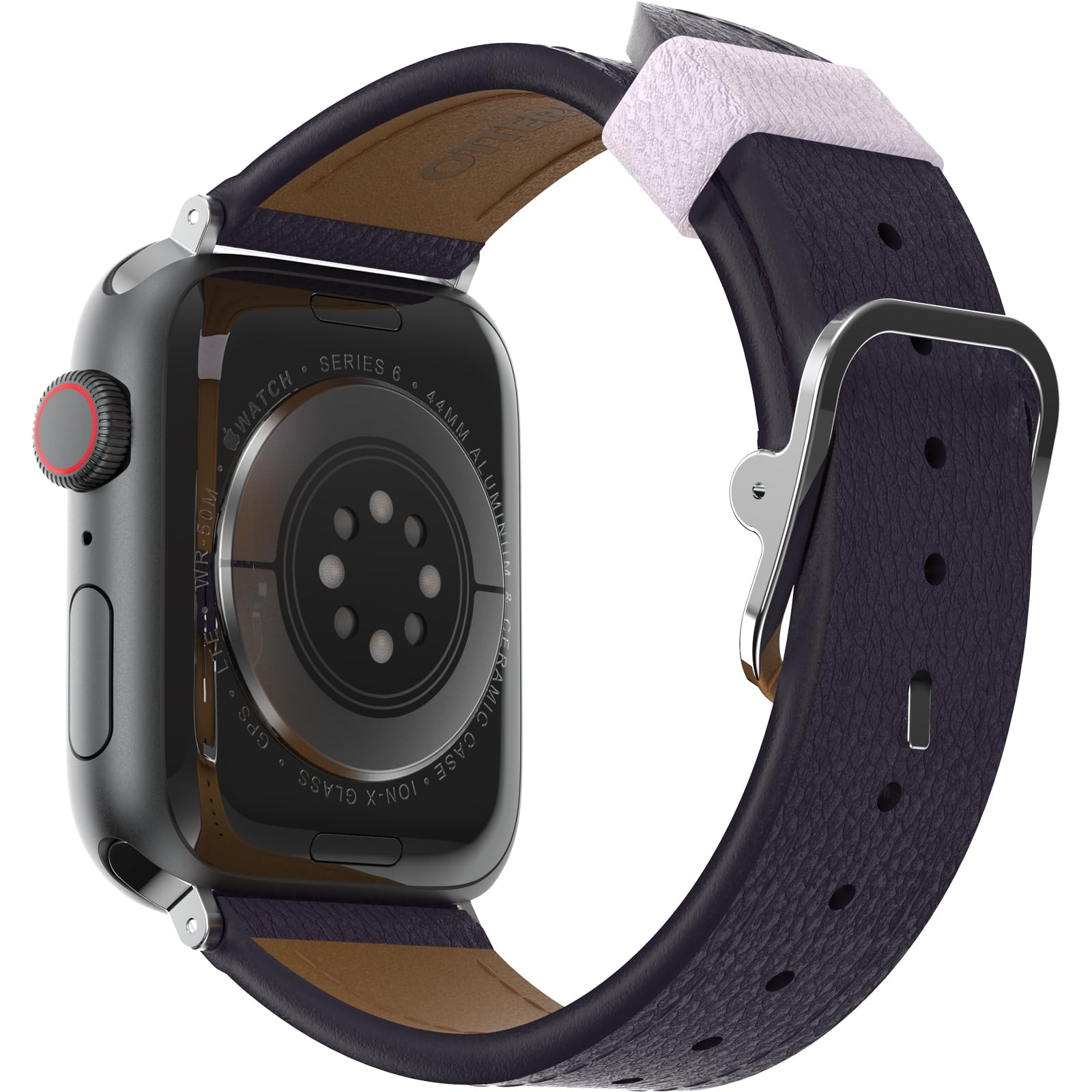 OtterBox Symmetry Cactus Leather Watch Band for Apple Watch 44/45/46mm, Replacement Durable Soft Touch Strap for Apple Watch Purple - Image 4