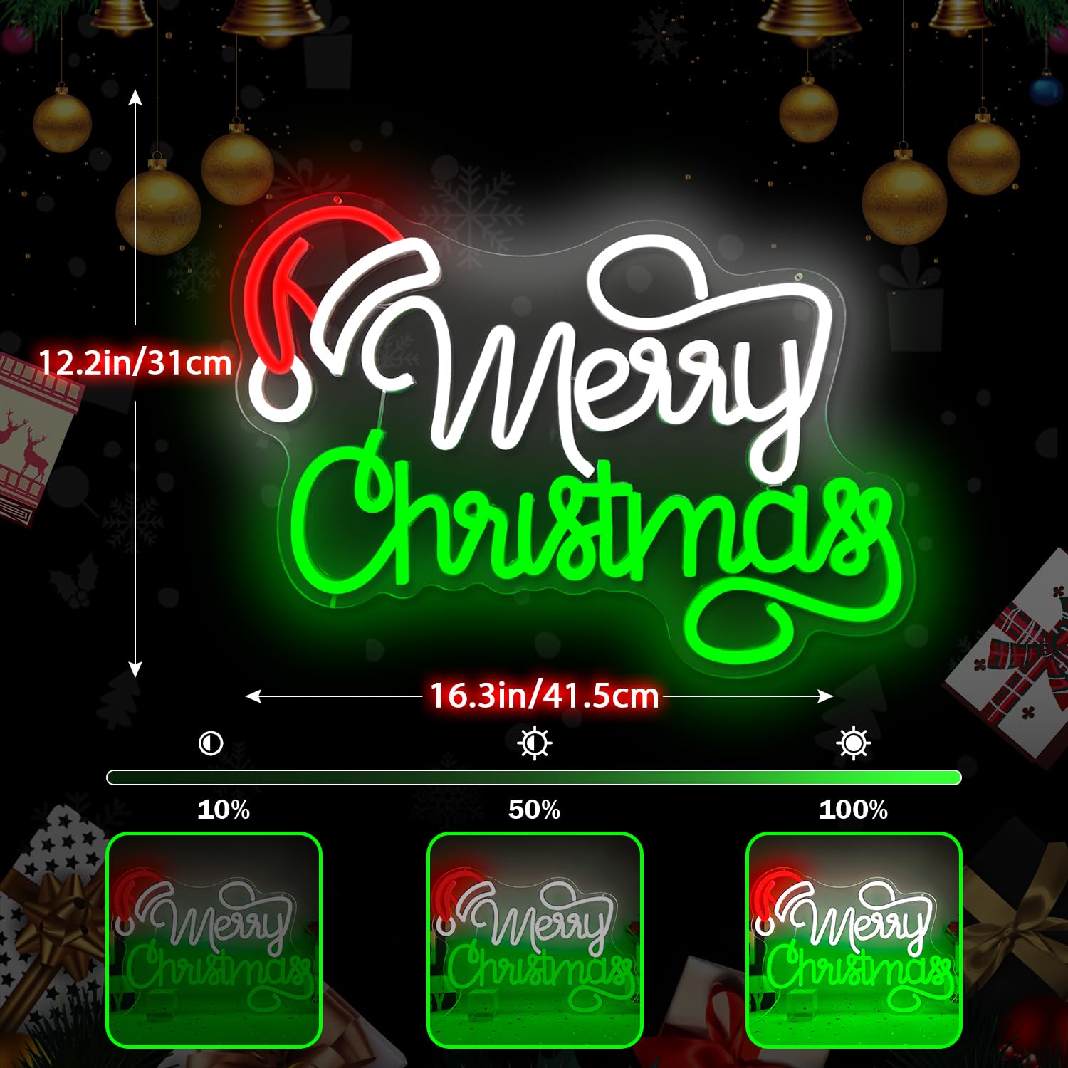 Amazon.co.jp: メリークリスマス ネオンサイン クリスマスLEDサイン