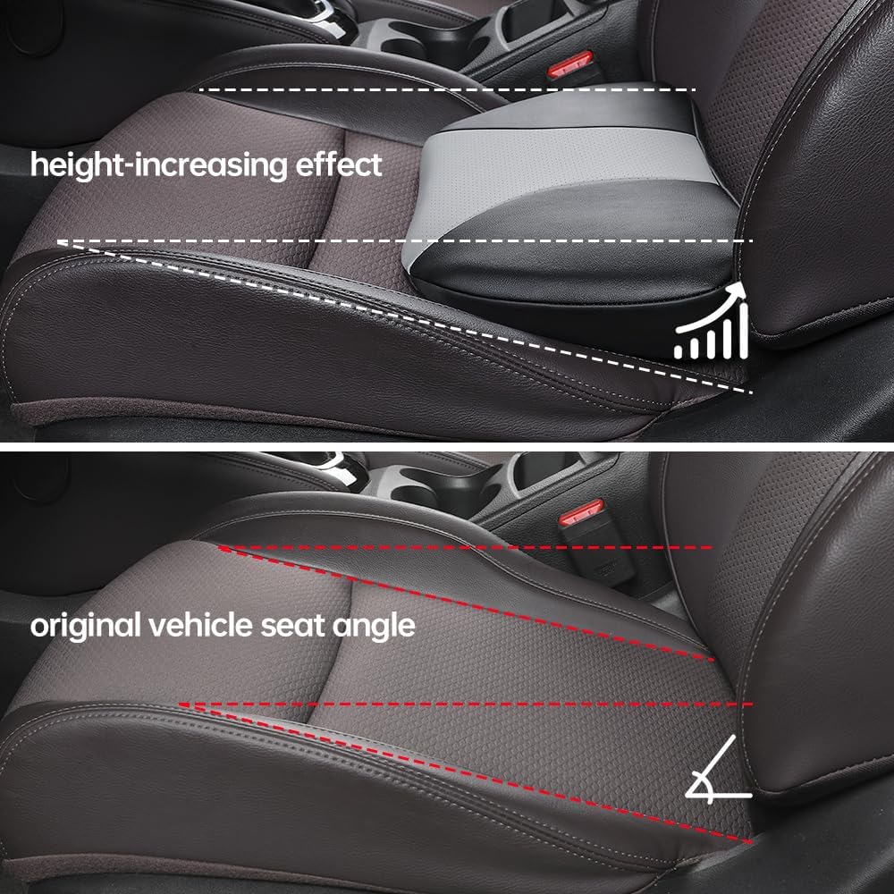 1p Memory Foam Lumbar Support Pillow for car Lower Back Pain Relief - Back Cushion for Driving, Chair Support for Car-Office Chair（Black&Grey）