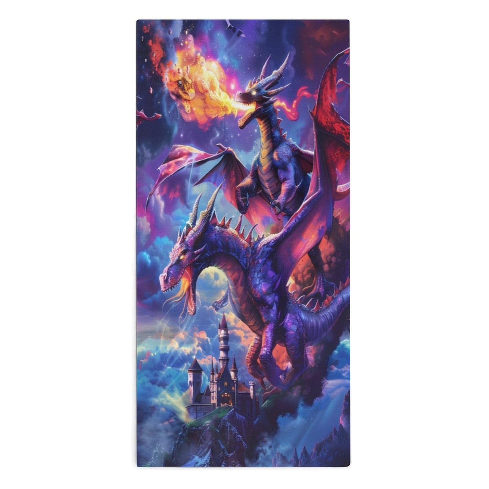 TXFBTRFSA Fire Dragon Hand Towels for Adult Face Towel Bath Beach Swim Accessories