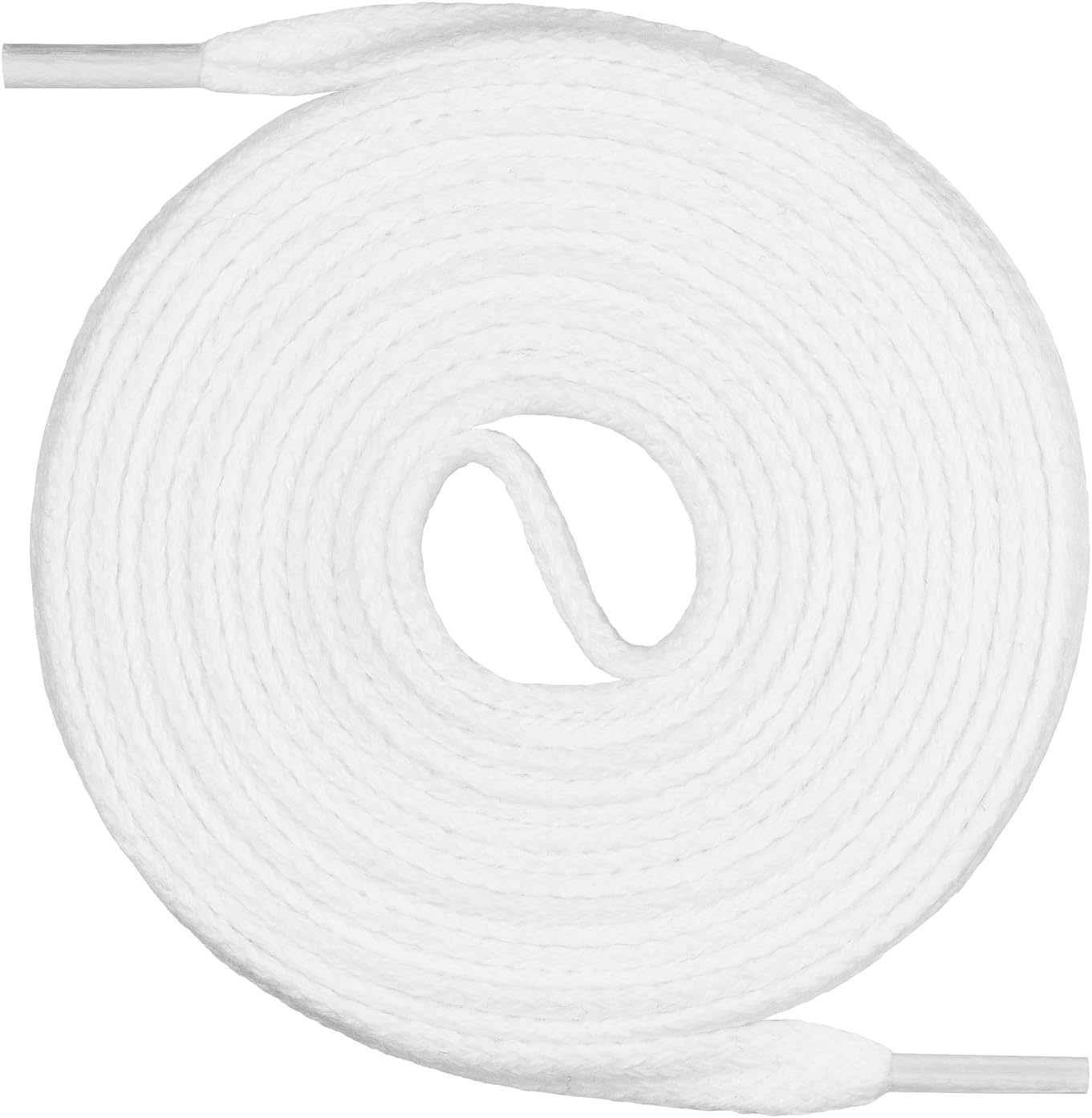 Mount Swiss©, premium laces, 1 pair of flat laces made of 100 % cotton, tear-resistant, 7 mm wide, Adult (Unisex), White, 45 cm
