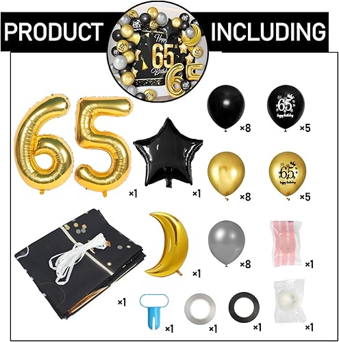 Miniatura 64 de Juego de globos dorados de feliz cumpleaños número 31 – Saludos a los 31 años de edad, guirnalda temática de fiesta con estrellas y luna, decoración