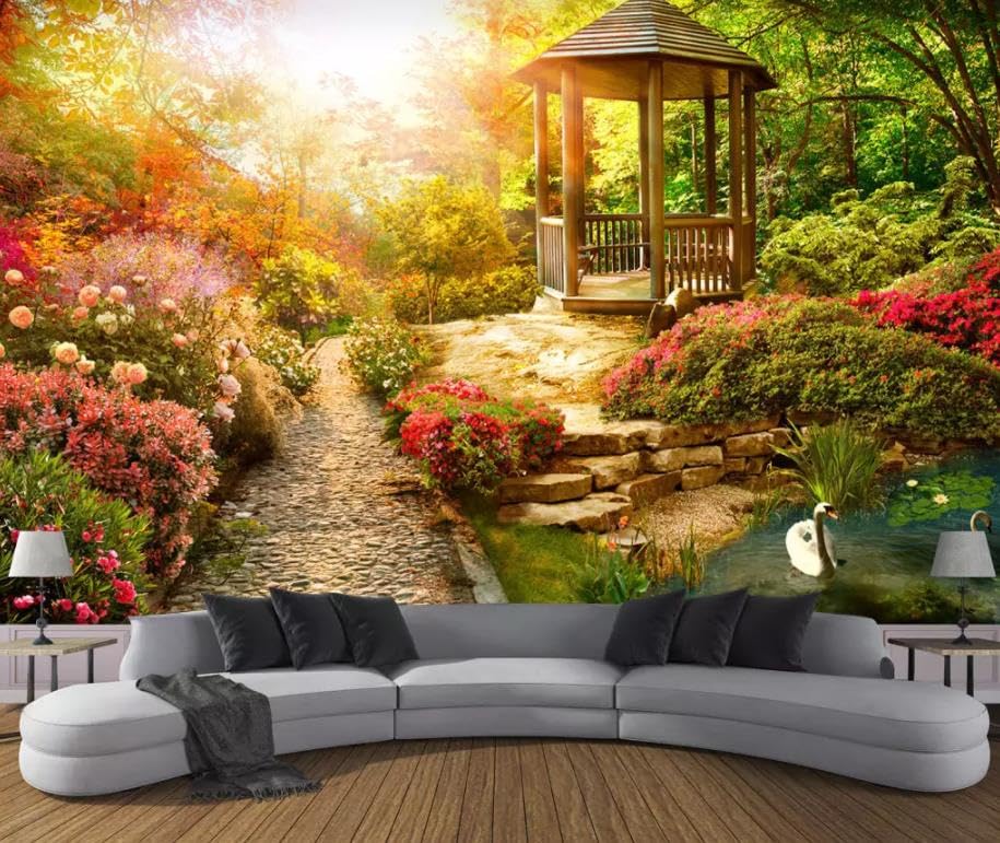 GOKSEL Tapeta 3D fototapeta rozmiar lasu: szer. 400 cm x wys. 280 cm mural salon kuchnia sypialnia ściana tapeta 3D pasta salon ściana do sypialni mural
