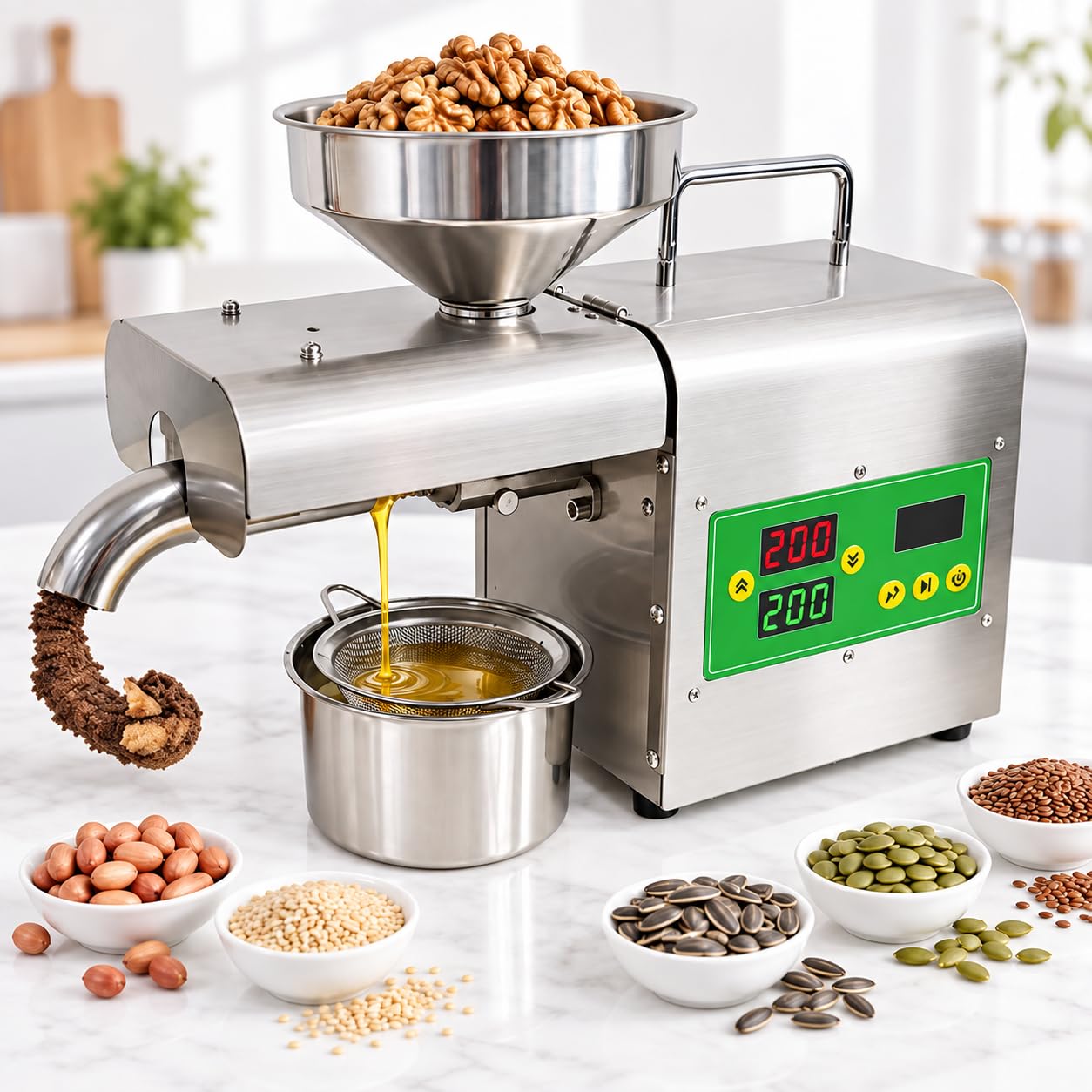 2000W Macchina per la Spremitura dell'Olio, Costruzione in Acciaio Inox