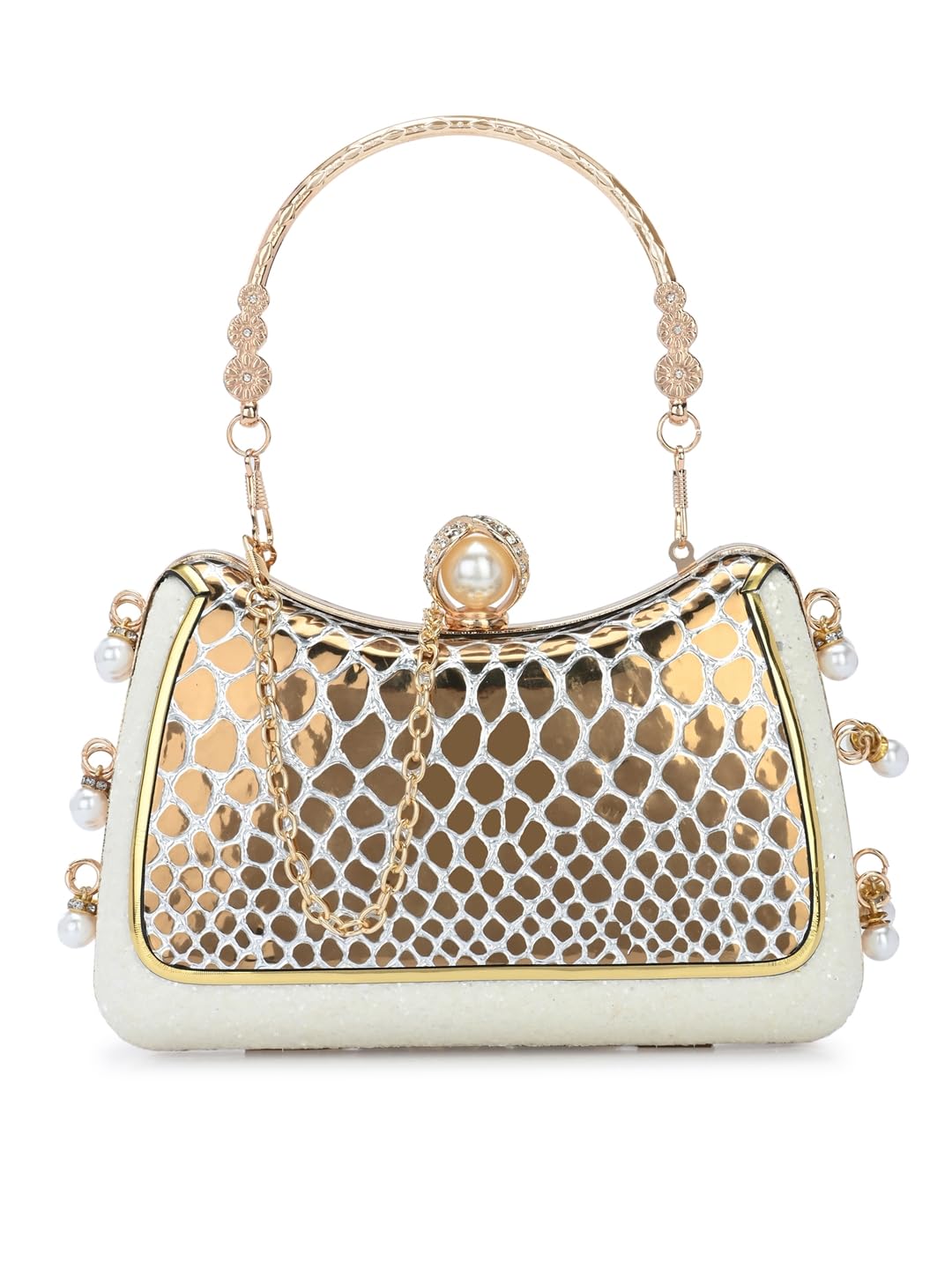 TOOBA White Handcrafted Beautiful Bling Box Clutch Bag for Women (B0CJXVY9TS) Amazon Price History, Amazon Price Tracker