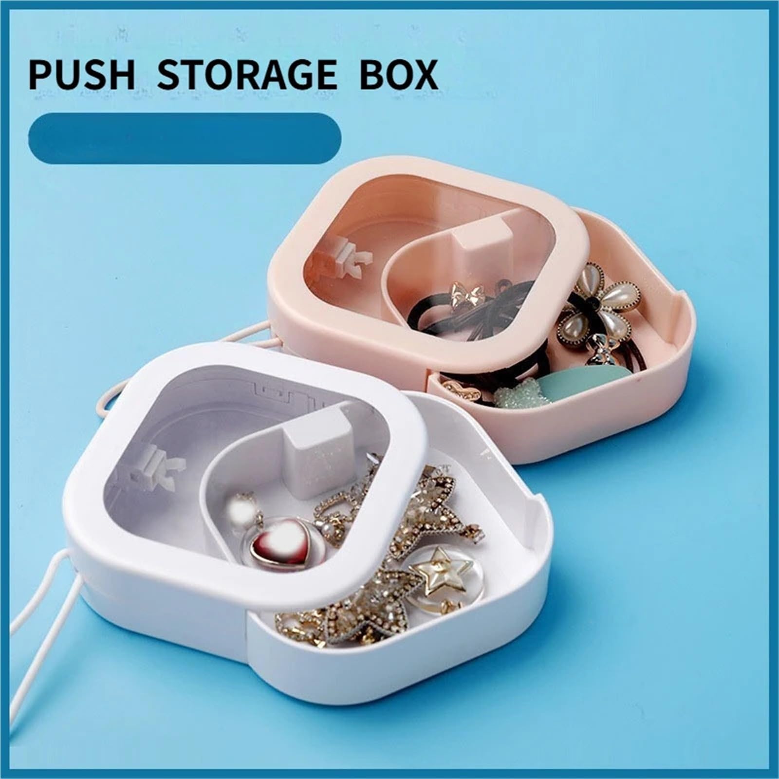 Haargummi Organizer Tragbare Reise-Kosmetik-Aufbewahrungsbox, Mini-Organizer for Schmuck, Haar-Accessoires, Haarnadel-Datenkabel(3 pcs)