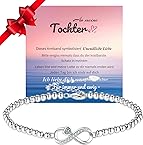 Jbniuay Weihnachtsgeschenke für meine Tochter - Geschenk für Tochter - Armband Tochter - Mutter Tochter Geschenk，Infinity - Zircon für Tochter Silber 925 Perlenarmband Weihnachtsgeschenke für Tochter