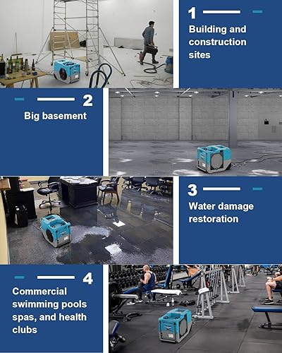 Miniatura 6 de ALORAIR Deshumidificador comercial de 264 PPD con bomba, deshumidificador industrial de hasta 3,000 pies cuadrados con manguera de drenaje, diseño