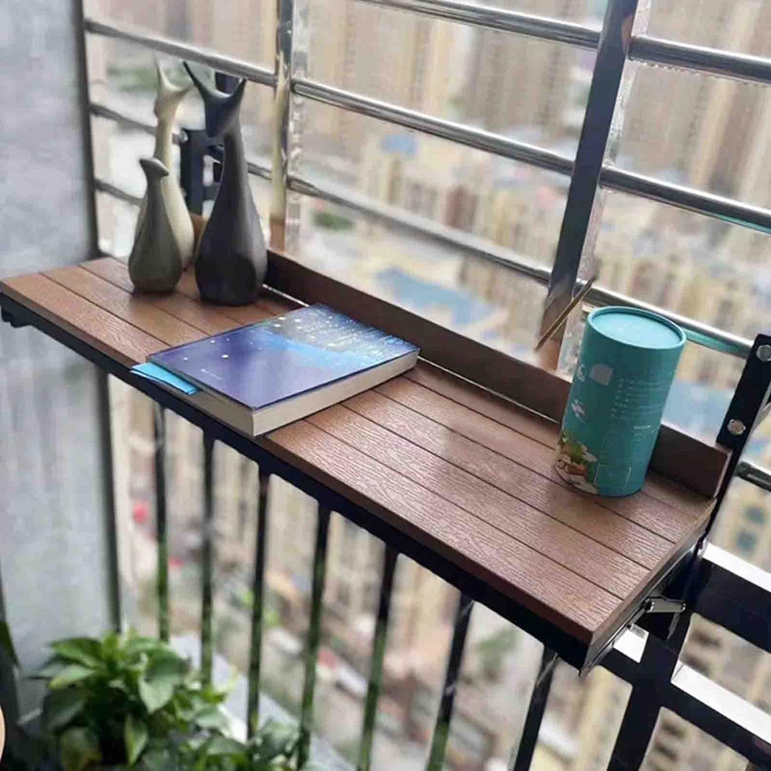 Table de bar de balcon pour balustrade pliable pour terrasses étroites