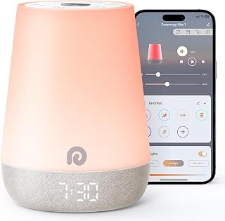 Dreamegg Nite 1 Baby Sound Machine: 34 Soothing Sounds, Night Light, OK to Wake Alarm, App-Controlled Sleep Trainer for Nursery
