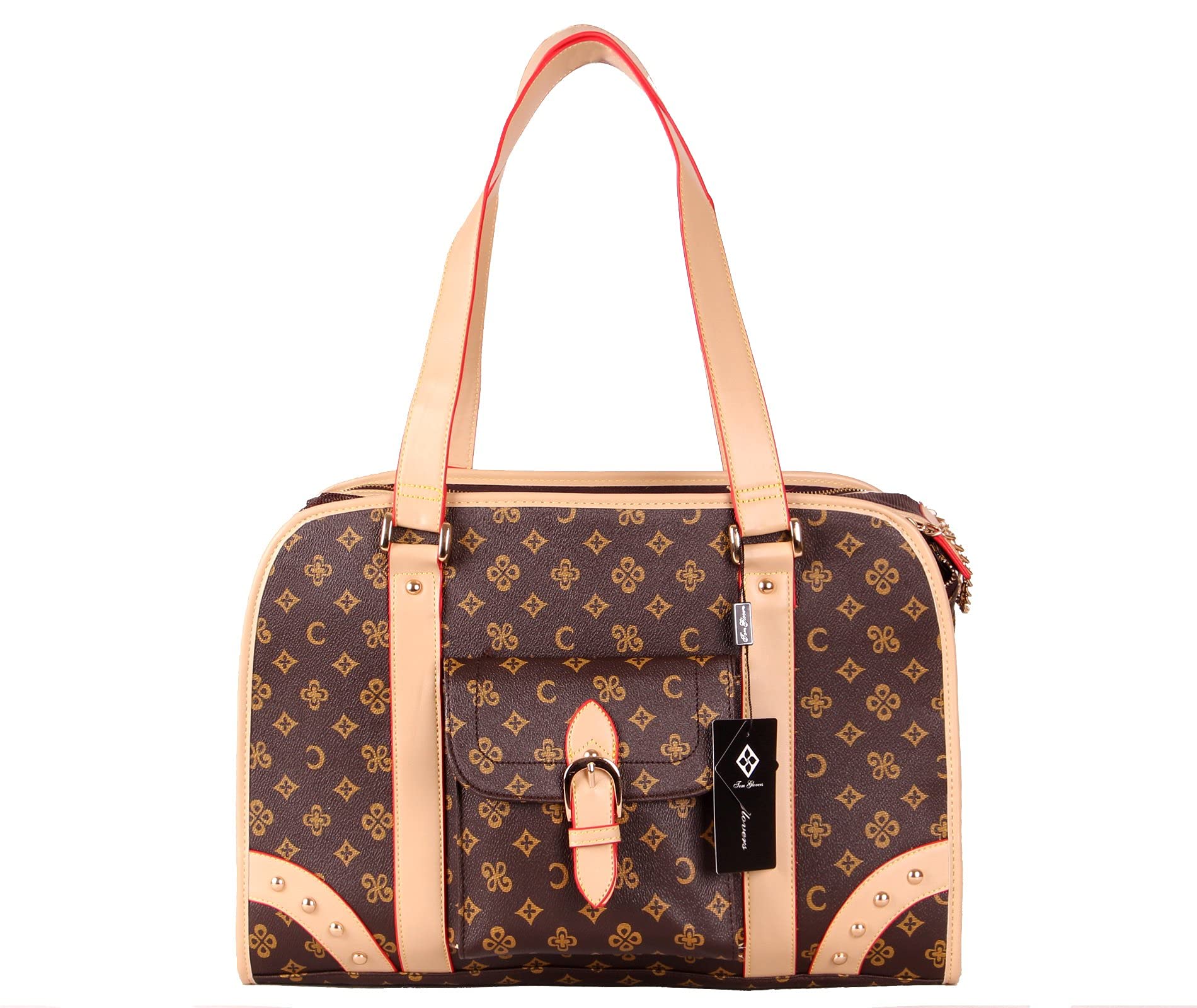 MOTT Waterproof Leather Dog Carrier Pet Transport Bag for Small Dogs Cats Kitten Chihuahua Teddy New Puppy,Tote Hand Bag Puppy Handbag Cate Cage