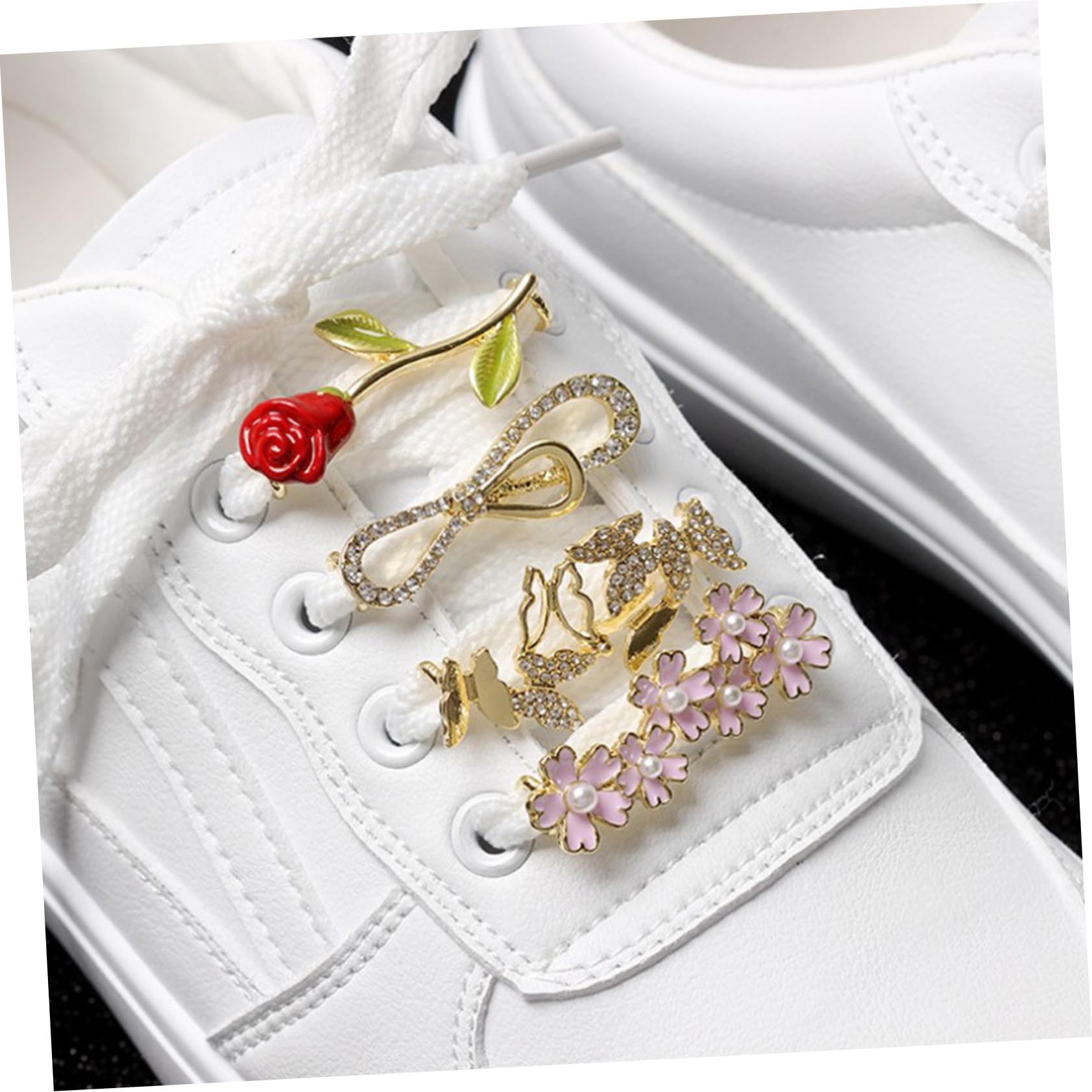 SHERCHPRY 21 Sztuk Sznurowadło Klips Do Przycinania Rhinestone Klamry Do Butów Daisy Klipsy Do Butów Shoe Bling Klipsy Ozdoba Do Butów Uroki Dziewczyny Sneaker DIY Sznurowadło Uroki