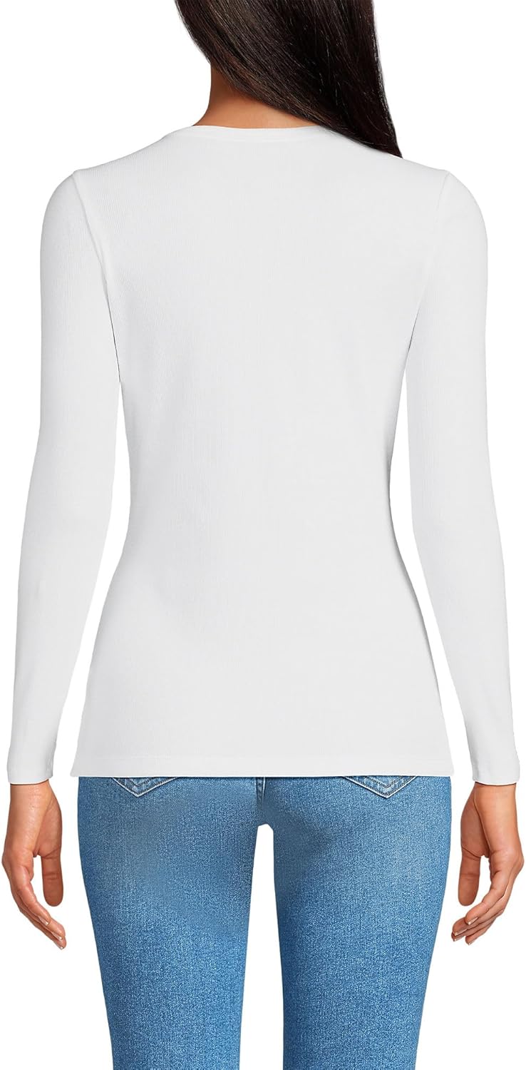 Lands' End Women's Cotton Rib Knit T-Shirt - Image 2