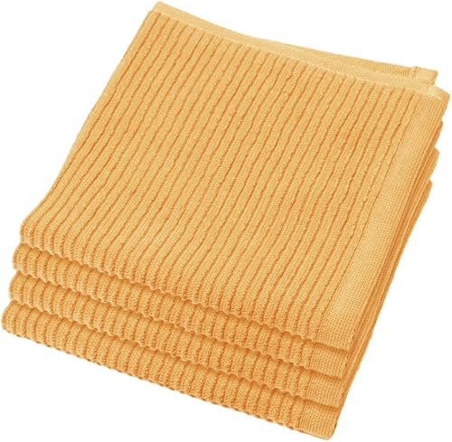 Now Designs Ripple - Juego de 4 paños de cocina, color miel