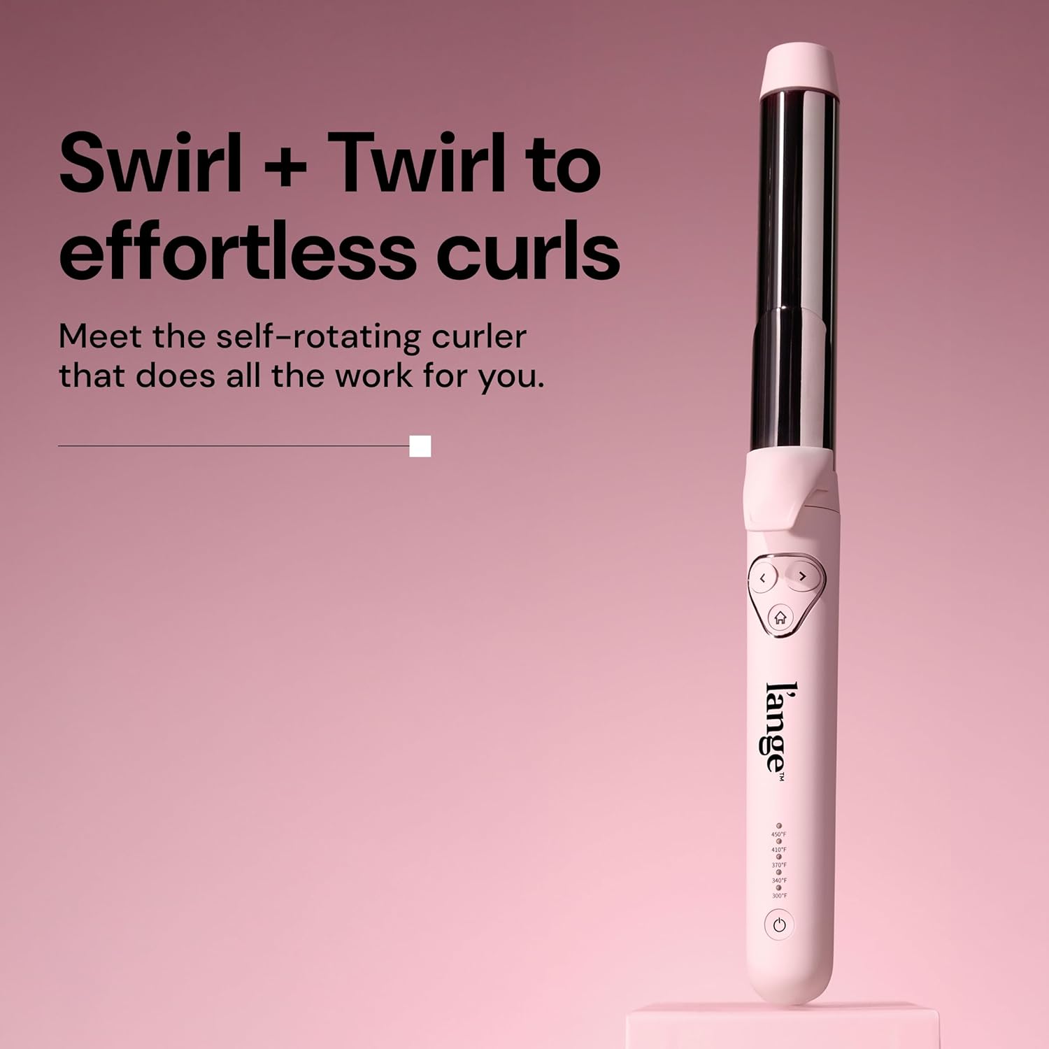 L'ANGE HAIR Le Pirouette 32MM Titanium Rotating Curling Iron Self-Rotating Curler | Curls and Waves for Beginners and Pros | Premium Titanium 1.25 Inch Barrel | Blush - Image 2