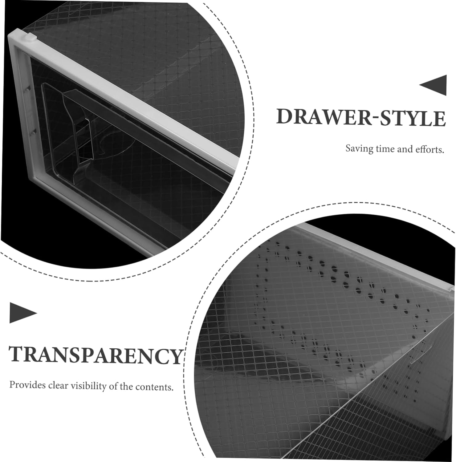 Shoe Storage Case 6pcs Stackable Transparent Boxes Pp Plastic Drawer-style Organizer