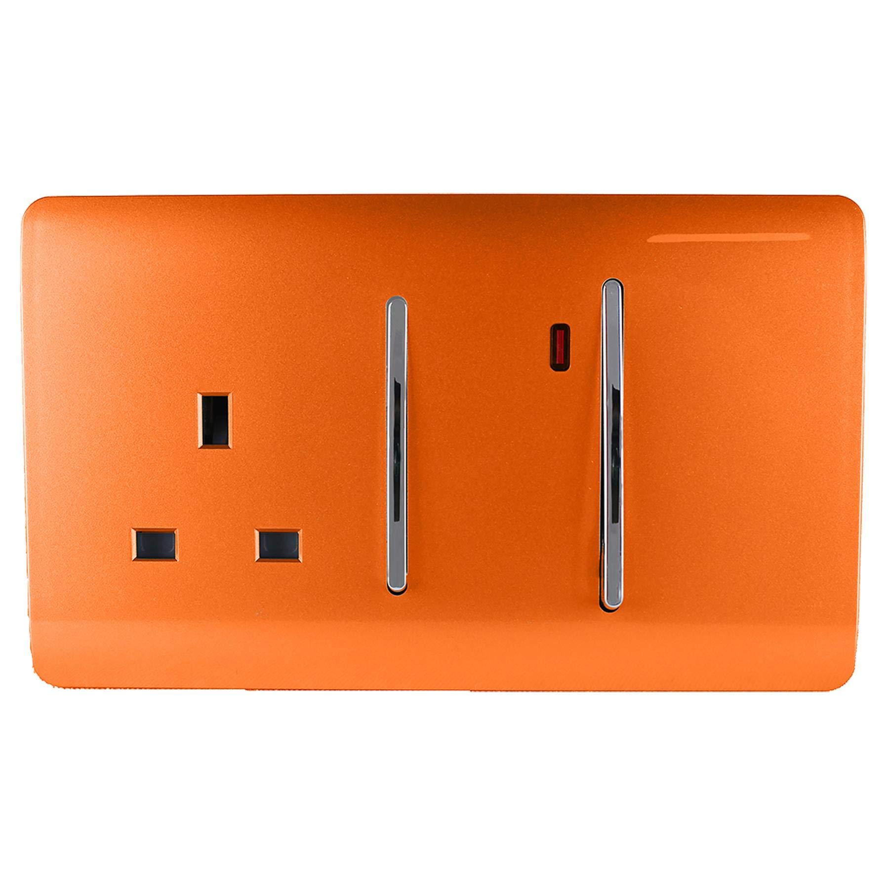 Trendi Switch Trendi 45 A Cooker Switch & Plug Socket Inc Neon Insert Orange
