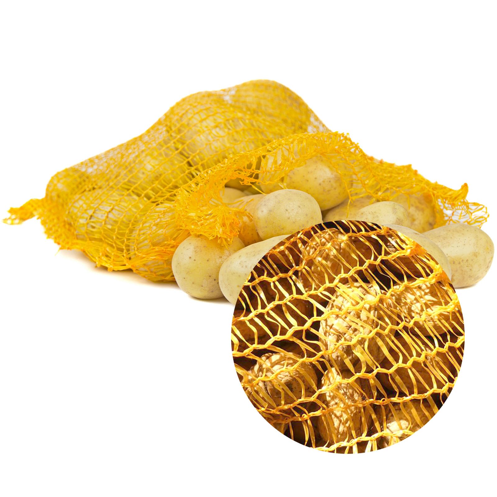 Sacs Filets 100 Orange 50x78cm - 30kg - Cordon Serrage - Pour Légumes, Bois, Crustacés Stockage Légumes Bois