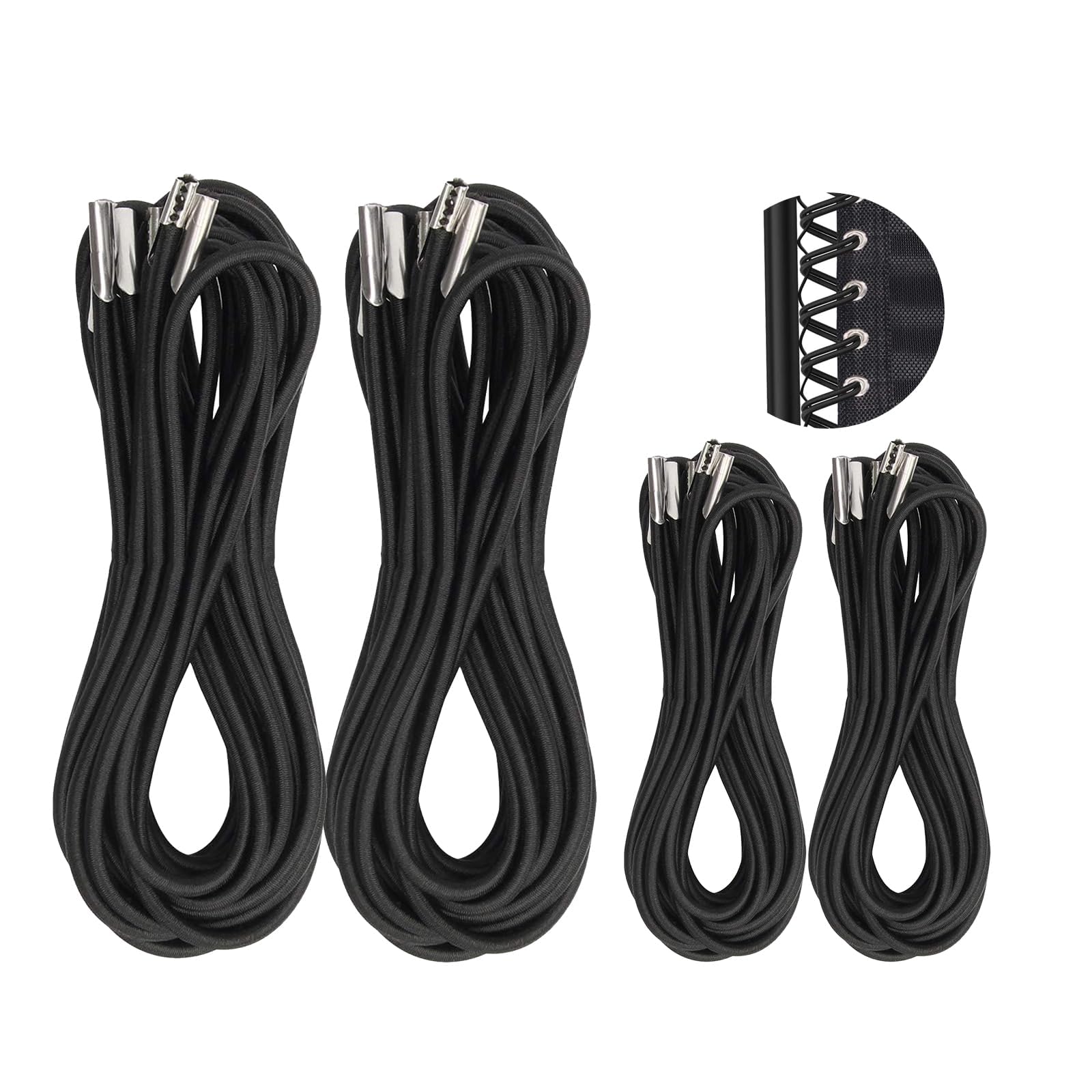 4 Pcs Zero Gravity Chair Replacement Cables, Replacement Recliner Chair Cable for Outdoor Furniture, Black Elastic Ropes for Patio Recliners-image-17