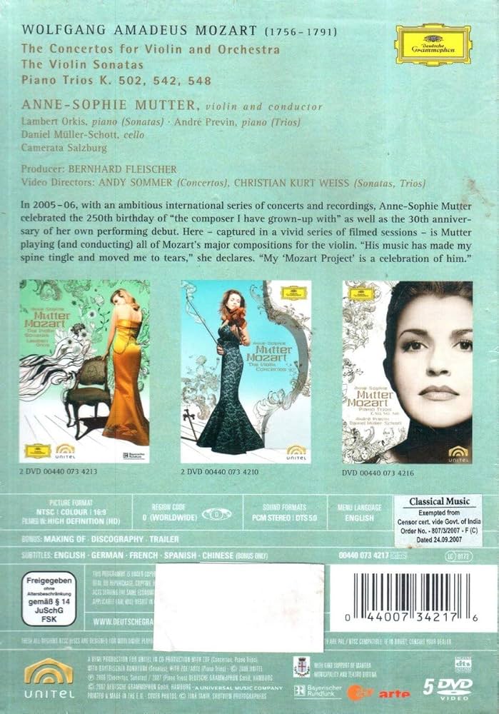 (未使用･未開封品)　Anne-Sophie Mutter Mozart: Concertos / Sonatas / Trios [DVD] [Import] sdt40b8 Amazon.com: Anne-Sophie Mutter - Mozart Violin Concertos