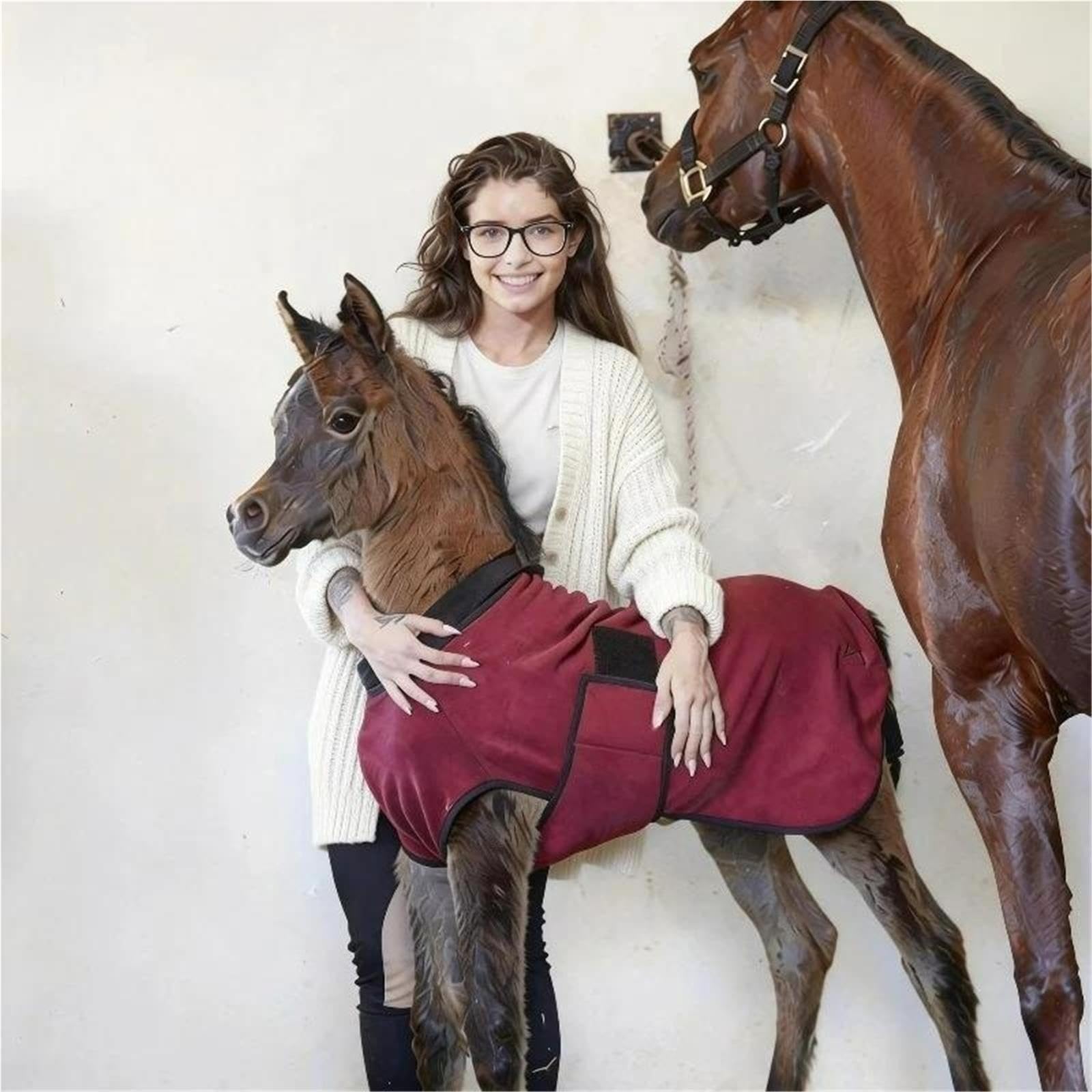 Coperta for Cavalli In Pile Di Poliestere | Materiale morbido e confortevole, ideale for l'uso nel dressage e nell'allenamento quotidiano
