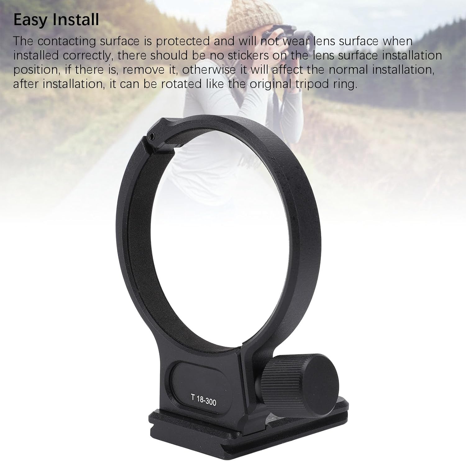 Lens Collar for 18 300mm F35. 63. Lens, Tripod Mount with Quick Release Plate, Aluminum Alloy Tripod Collar for DSLR Camera, Compatible with Tripod Heads