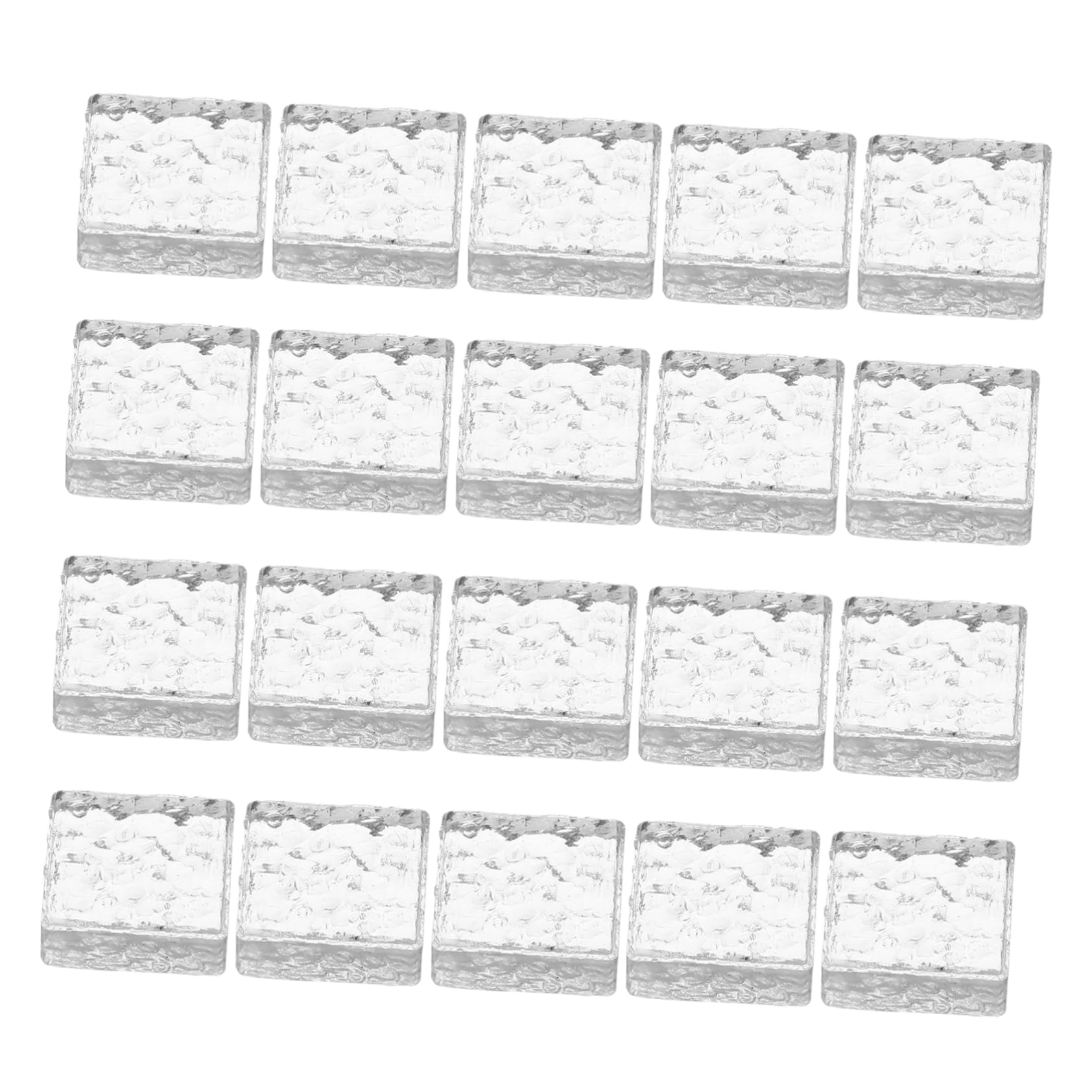 Milisten 20pcs Miniature Glass Bricks for Dollhouse Scale Clear Realistic Building Blocks for DIY Micro Landscape Craft Home Decor Accessories