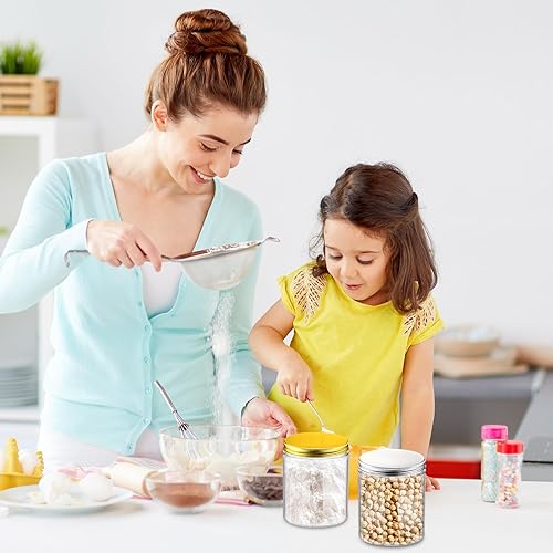 Miniatura 6 de Mifoci 50 tarros de plástico transparente de 16 onzas con tapas roscadas, redondos, vacíos, de plástico, para regalo, tarros herméticos