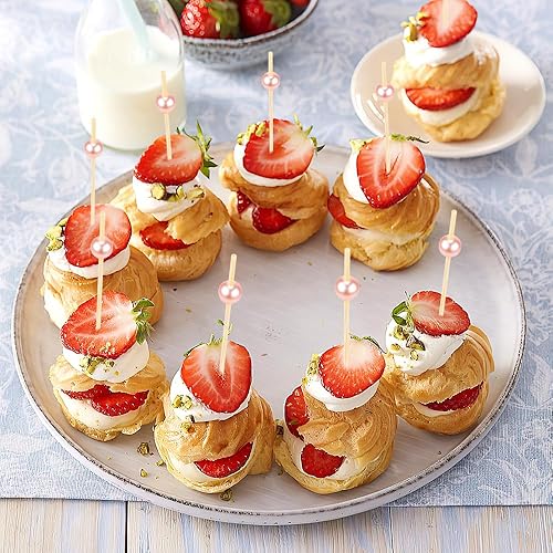 Miniatura 6 de Palillos de dientes saborizados para aperitivos, palillos de cóctel para picks de comida, 150 piezas de pinchos de madera para brochetas de 4.7