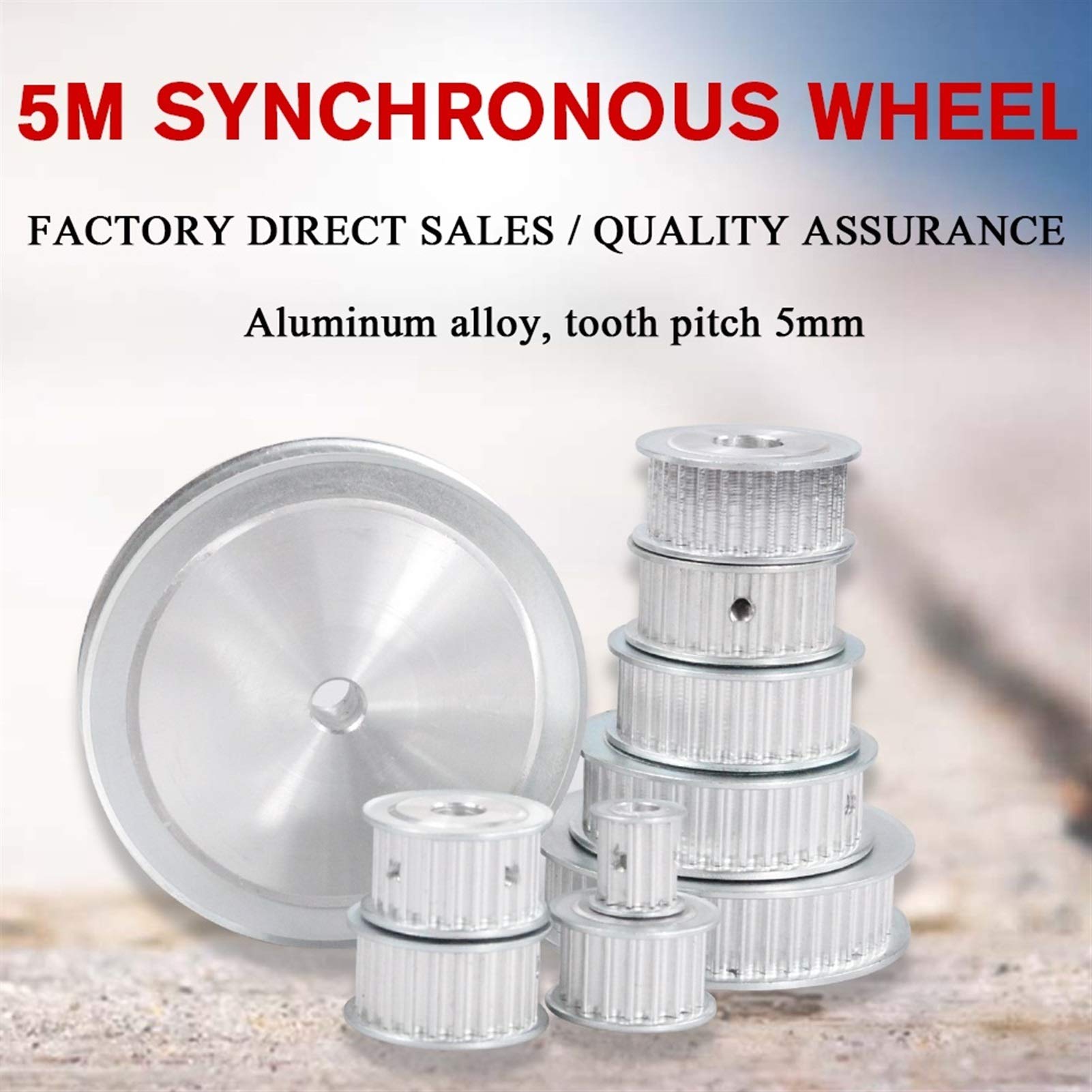 Puleggia Sincrona HTD5M 10 Denti - Foro 5/6/8mm, Larghezza 15mm, Con Viti M5